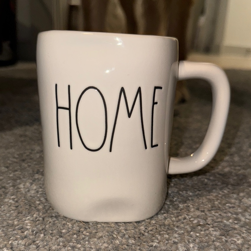 Rae Dunn - White Ceramic Mug with ‘HOME’  Text